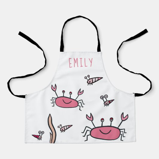 Cute Pink Crab Zee Animals Girl Name Schort (Voorkant)