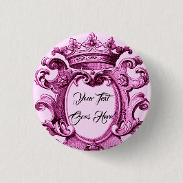 Cute Pink  Crown Lijst Gepersonaliseerd Ronde Button 3,2 Cm