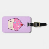 Cute Pink Cupcake Bagagelabel (Voorkant horizontaal)