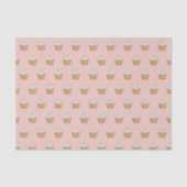 Cute Pink Cupcake Patroon Tissuepapier (Voorkant)