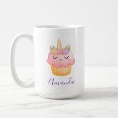Cute Pink Cupcake Unicorn met Roos Koffiemok (Links)