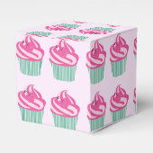 Cute Pink Cupcakes Pattern Pastel Pink Bedankdoosjes (Voorkant Zijde)