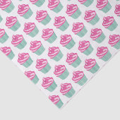 Cute Pink Cupcakes Pattern Pastel Pink Tissuepapier (Detail)