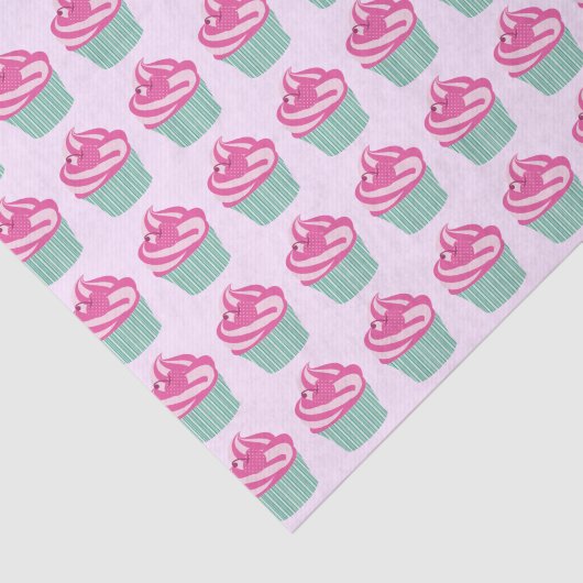 Cute Pink Cupcakes Pattern Tissuepapier (Detail)