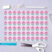Cute Pink Cupcakes Pattern Tissuepapier (Craft)