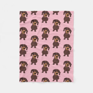 Cute Pink Dachshund Blanket Weiner Sause Dog Fleece Deken