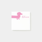 Cute Pink Dachshund Custom Sjabloon Post-it® Notes (Voorkant)