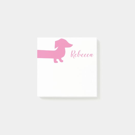 Cute Pink Dachshund Custom Sjabloon Post-it® Notes (Voorkant)
