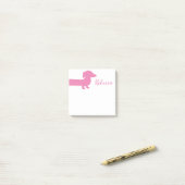 Cute Pink Dachshund Custom Sjabloon Post-it® Notes (Op bureau)