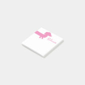 Cute Pink Dachshund Custom Sjabloon Post-it® Notes (Schuin)