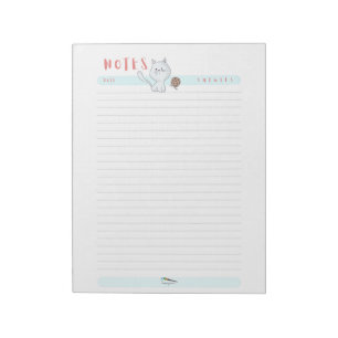 Cute Pink Daily Lined Notes Notespad Notitieblok