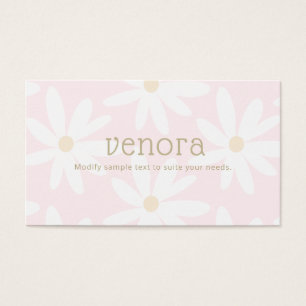 Cute Pink Daisy Floral Visitekaartje