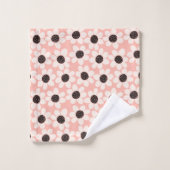 Cute Pink Daisy Flower Pattern Bad Handdoek (Wasdoekje)