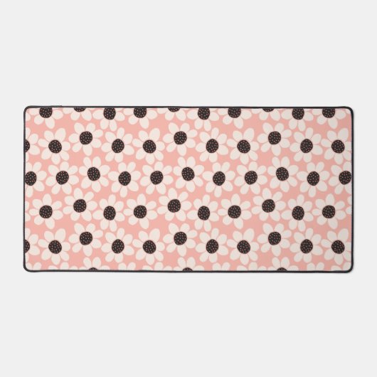 Cute Pink Daisy Flower Pattern Bureaumat (Voorkant)