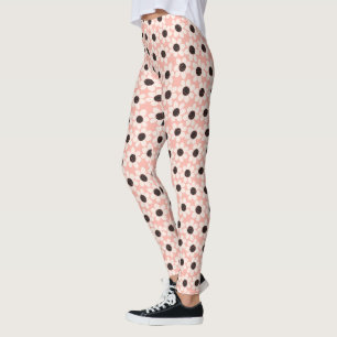 Cute Pink Daisy Flower Pattern Leggings