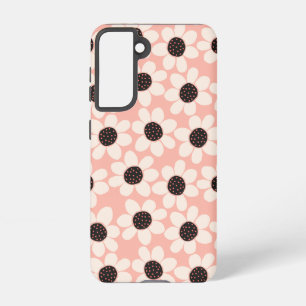 Cute Pink Daisy Flower Pattern Samsung Galaxy Hoesje