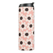 Cute Pink Daisy Flower Pattern Thermosbeker (Gedraaid links)