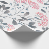 Cute Pink Delicate Flowers Pattern Cadeaupapier (Hoek)