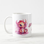 Cute Pink Devil Dragon Koffiemok (Links)