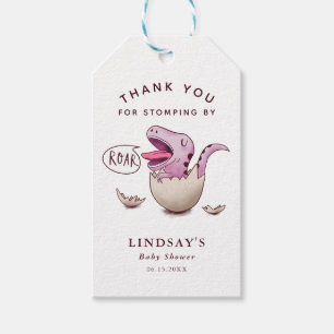 Cute Pink Dinosaur Girl Baby shower Cadeaulabel
