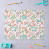 Cute Pink Dinosaurs Whimsical Patroon Tissuepapier (Craft)
