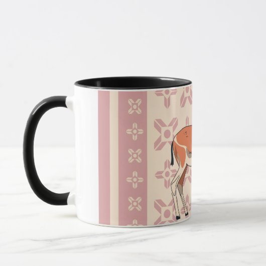 Cute Pink Doe-patterned Christmas  Mok (Links)