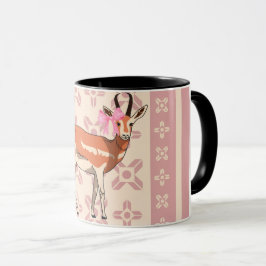 Cute Pink Doe-patterned Christmas  Mok