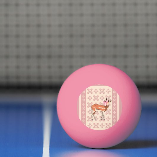 Cute Pink Doe-patterned Christmas Pingpongballen (Net)