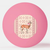 Cute Pink Doe-patterned Christmas Pingpongballen (Voorkant)