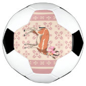 Cute Pink Doe-patterned Christmas  Voetbal (Gedraaid)