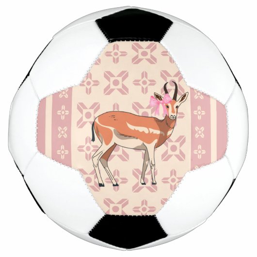 Cute Pink Doe-patterned Christmas  Voetbal (Voorkant)
