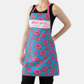Cute Pink Donut Pattern, Sprinkles en Custom Name Schort (Insitu)