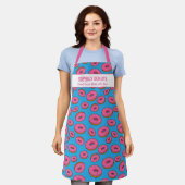 Cute Pink Donut Pattern, Sprinkles en Custom Name Schort (Gedragen)