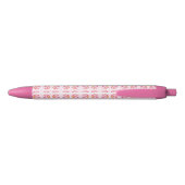 Cute Pink Donut Sprinkles Custom Name Girly Zwarte Inkt Pen (Achterkant)