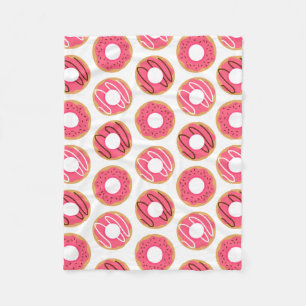 Cute Pink Donuts Pattern Fleece Deken