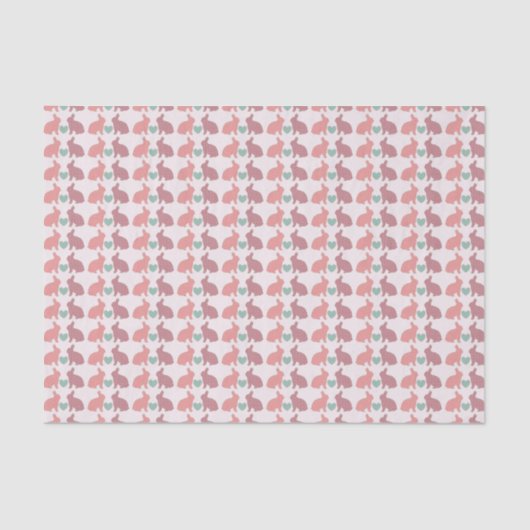 Cute Pink Dot Bunnies Pattern Tissuepapier (Voorkant)