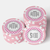 Cute Pink Dots Pattern Poker Chips (Opstapeling)