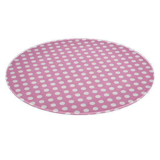 Cute Pink Dots Pattern Snijplank (Hoek)