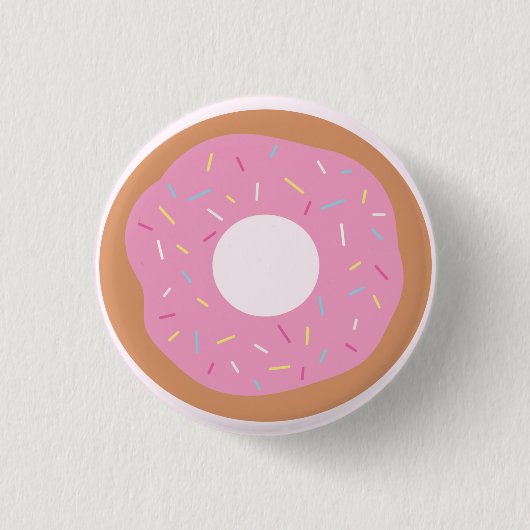 Cute Pink Doughnut met Sprinkles Button (Voorkant)
