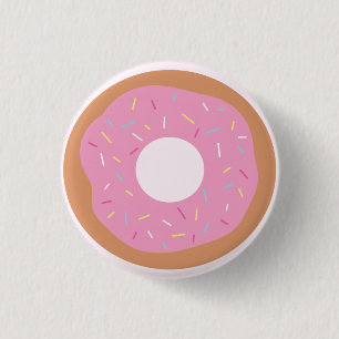 Cute Pink Doughnut met Sprinkles Button