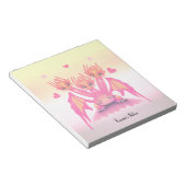 Cute pink dragons notitieblok (Schuin)