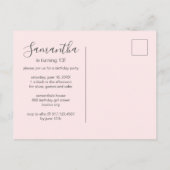 Cute Pink Drip Sprinkle Birthday Party Uitnodiging Briefkaart (Achterkant)