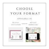 Cute Pink Easter Brunch Egg Hunt Kaart