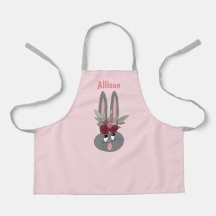 Cute Pink Easter Bunny Aangepaste Kinderen Schort