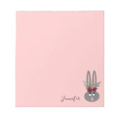 Cute Pink Easter Bunny, gepersonaliseerd Notitieblok (Voorkant)