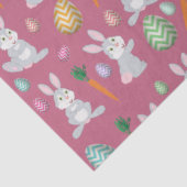 Cute Pink Easter Bunny Rabbit Patroon Tissuepapier (Detail)