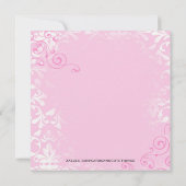 Cute  Pink Elegant Wedding Invitation Kaart (Achterkant)