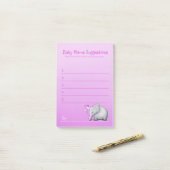 Cute Pink Elephant Baby Girl Shower Post-it® Notes (Op bureau)