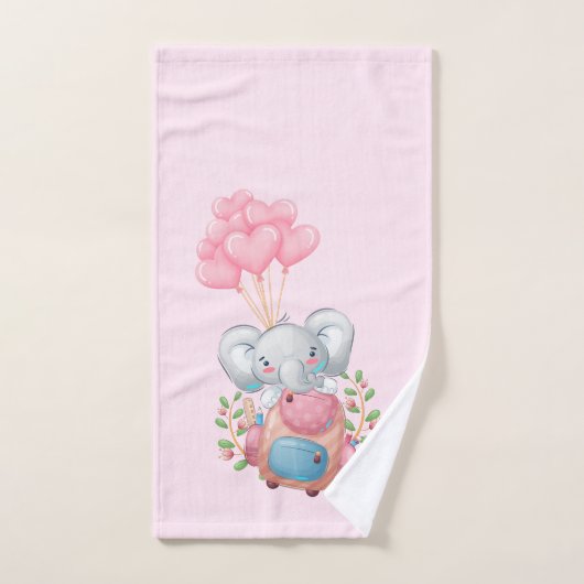 Cute Pink Elephant Bad Handdoek (Handdoek)