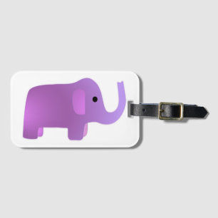 Cute Pink Elephant Bagagelabel